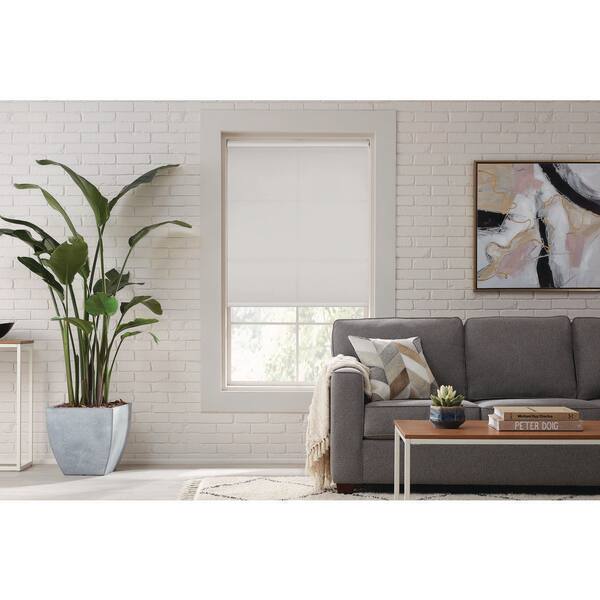 StyleWell Cut to Size Taupe Cordless Light Filtering Fabric Roller Shade 37.25 in. W x 72 in. L