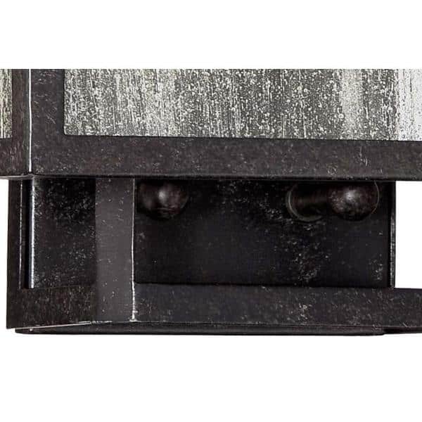 Camden Square Dimmable Wall Sconce with Clear Seeded Glass in Aged Charcoal