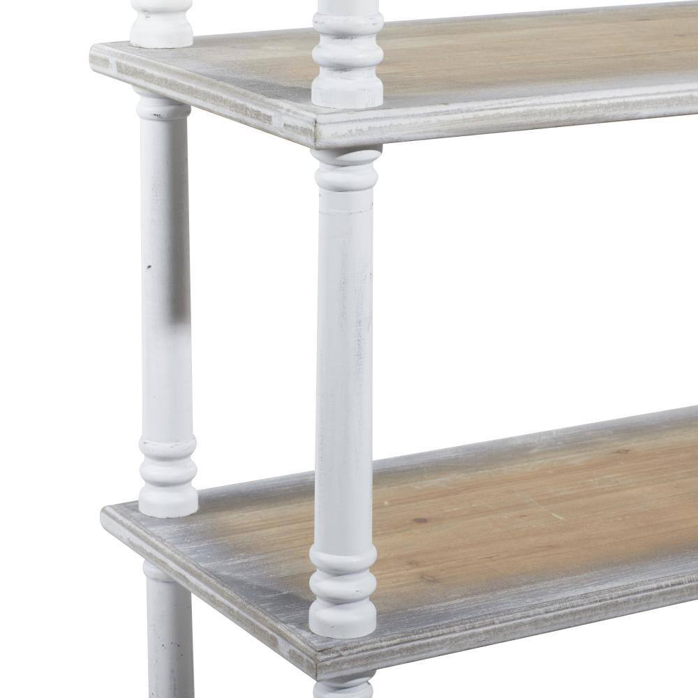 Black Wood Console Table with Glass Shelf and Storage