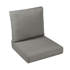 27 in. x 23 in. x 5 in. (2-Piece) Deep Seating Outdoor Dining Chair Cushion in Sunbrella Canvas Charcoal