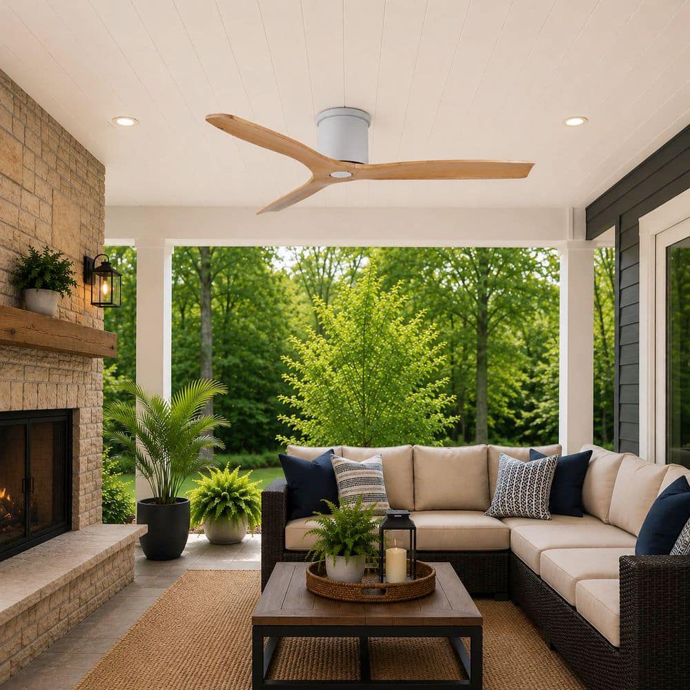 Hampton Bay Sofia Hugger 52 in. Indoor/Covered Outdoor Matte White