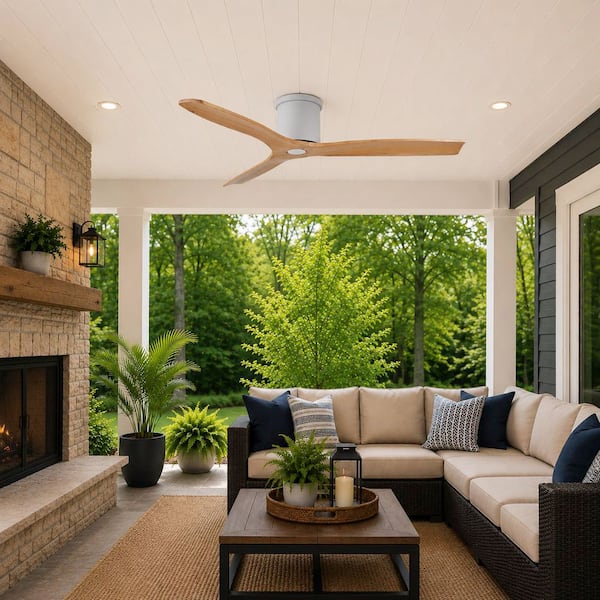 Hampton Bay Sofia Hugger 52 in. Indoor/Covered Outdoor Matte White