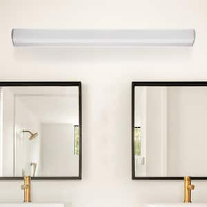 1-Light Integrated LED Matte Black Modern Bath Vanity Light Bar Wall Fixture for Bathroom Mirror(2-Pack)