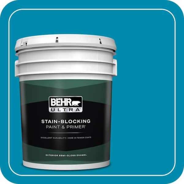 BEHR ULTRA 5 gal. #530B-7 Riviera Paradise Semi-Gloss Enamel Exterior Paint & Primer