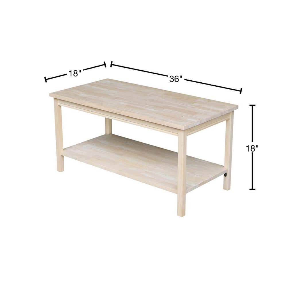 Portman 36" Natural Parawood Rectangular Coffee Table