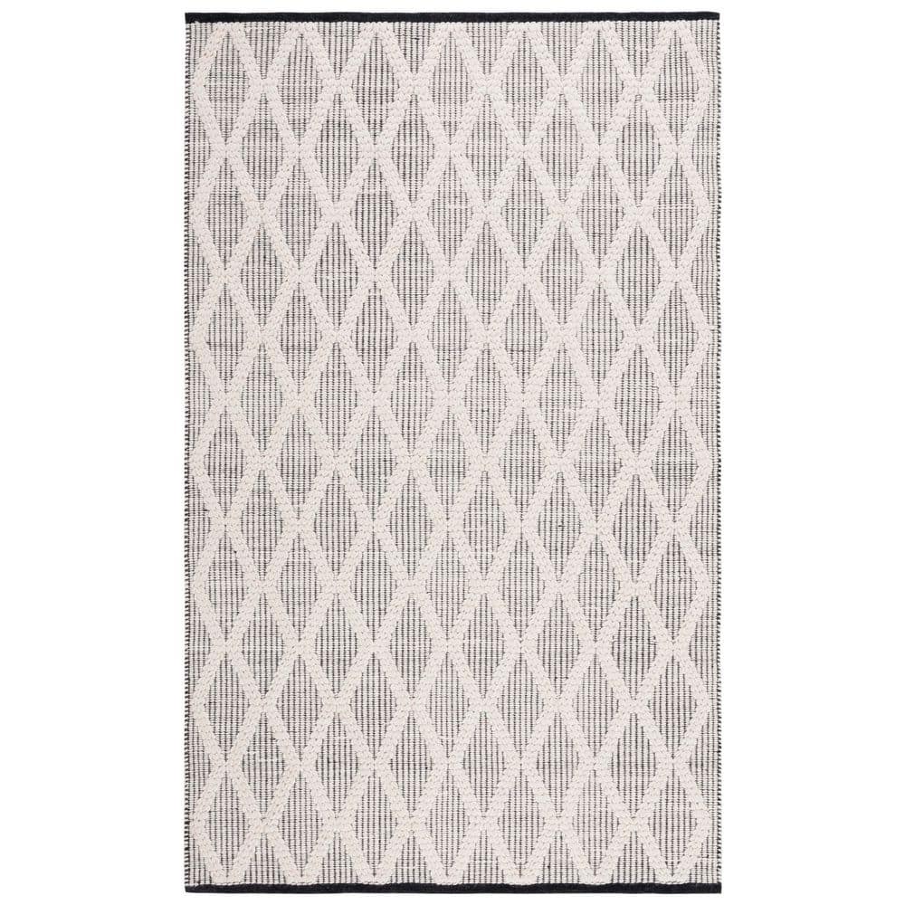 Natura 4 ft. x 6 ft. Black/Ivory Chevron Striped High-Low Area Rug price history on PriceWatchPro