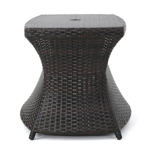 Adrian Multibrown Faux Rattan Outdoor Patio Side Table