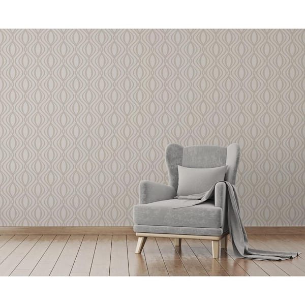 Quentin Neutral Ogee Paper Strippable Roll (Covers 56.4 sq. ft.)