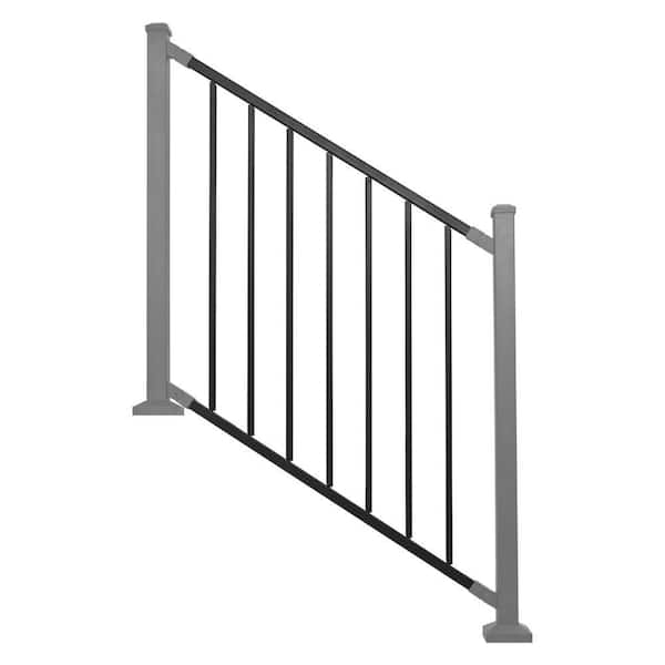 Unbranded Railing Panel Black Metal Stair RDI (Common: 8 ft. x 32 in.; Actual: 32 in. x 95.75 in.)