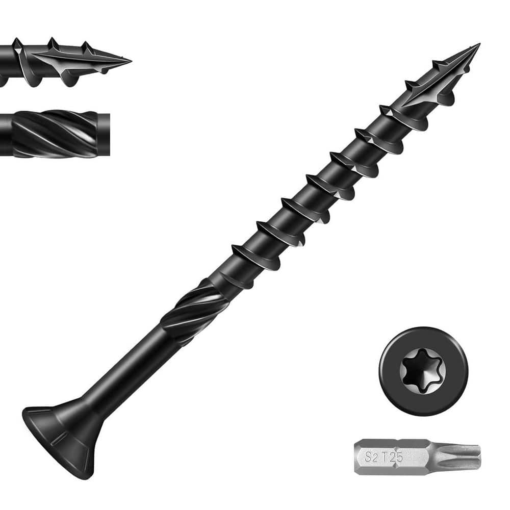Black Rust Resistant Epoxy Coated Heavy-Duty Outdoor Deck Screws Torx Drive Head for Timber Fence (55-Pack) price history on PriceWatchPro