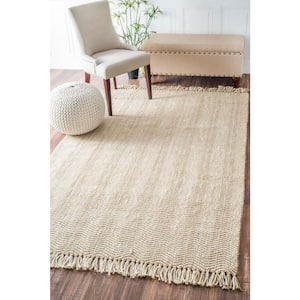 Don Casual Striped Jute Natural 3 ft. x 8 ft. Runner Rug