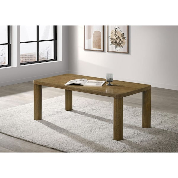 Castlewood 47.25 in. Engineered Wood Cocktail Coffee Table Brown Oak
