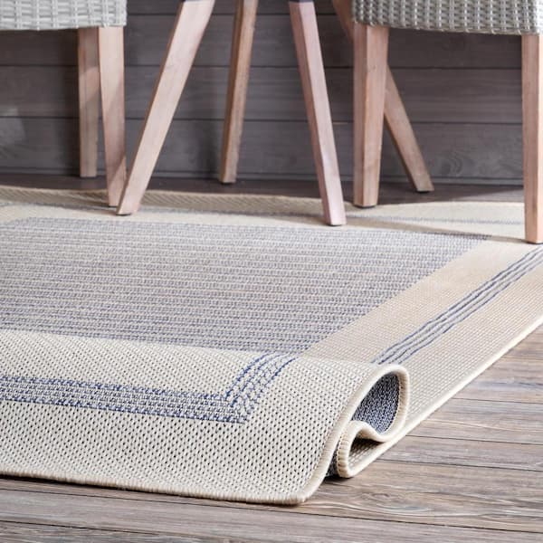 nuLOOM Antonella Coastal Solid & Striped Light Gray 8 ft. x 10 ft. Indoor/Outdoor  Patio Area Rug OWCH01A-8010 - The Home Depot