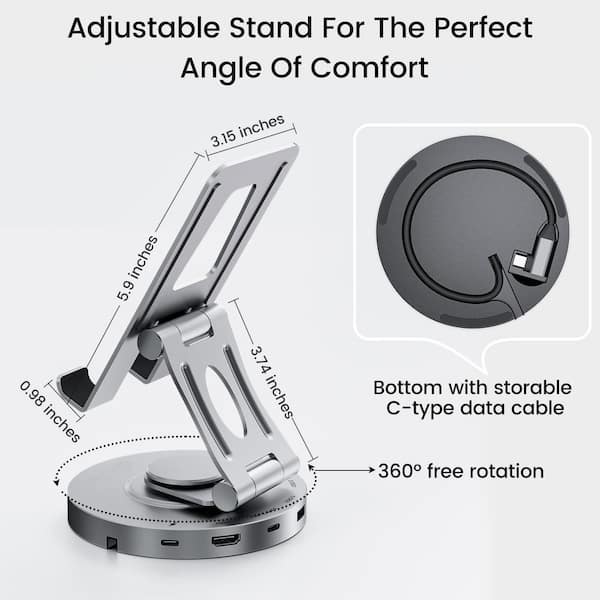 Yichuhaoxi 8-in-1 Ipad Pro Docking Station with 4k HDMI, USB C 3.0