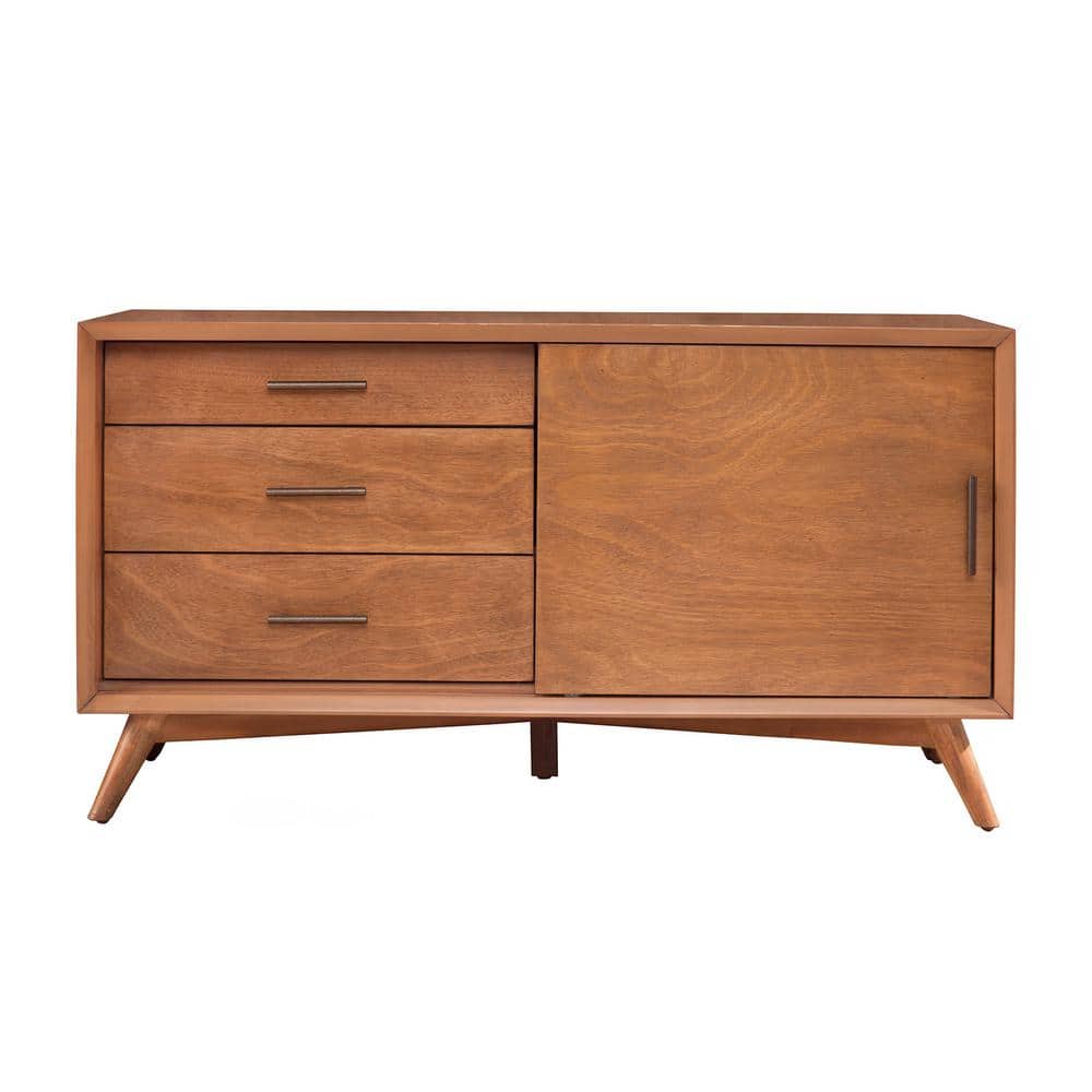 Flynn Acorn Mid-Century Modern Mahogany TV Console with Cabinet