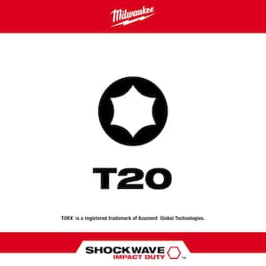 SHOCKWAVE Impact Duty 1 in. T20 Torx Alloy Steel Insert Bit with Magnetic Bit Holder (25-Pack)