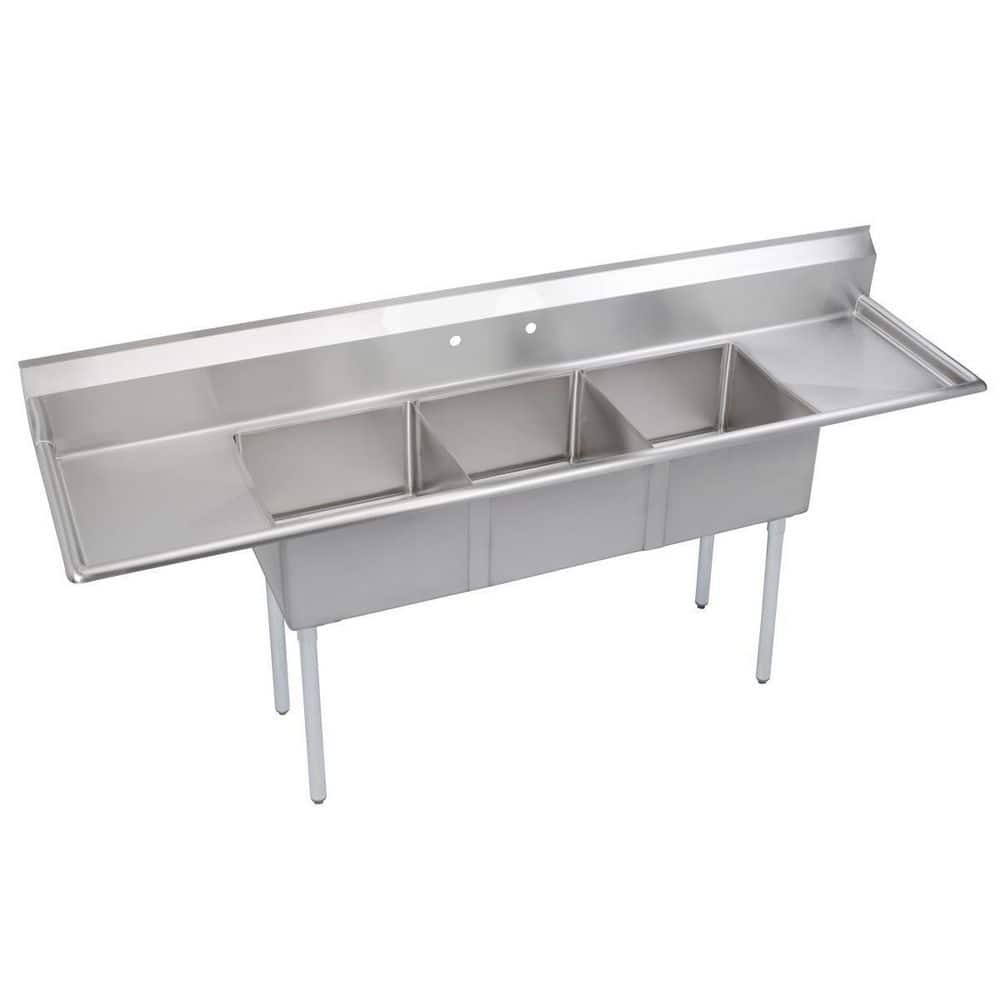 Dependabilt 90 in. Freestanding Stainless Steel 3 Compartments Commercial Sink with Drainboard price history on PriceWatchPro