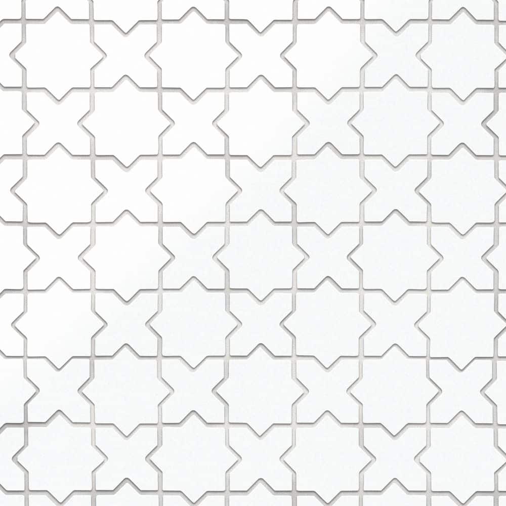 Metro 2 in. Star Matte White with White Cross 12 in. x 12 in. Porcelain Floor and Wall Mosaic Tile (10.0 sq. ft. /Case) price history on PriceWatchPro