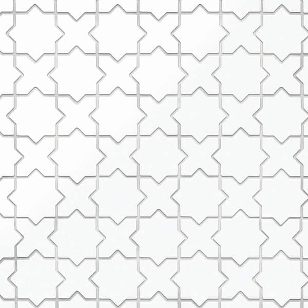 Metro 2 in. Star Matte White with White Cross 12 in. x 12 in. Porcelain Floor and Wall Mosaic Tile (10.0 sq. ft. /Case)