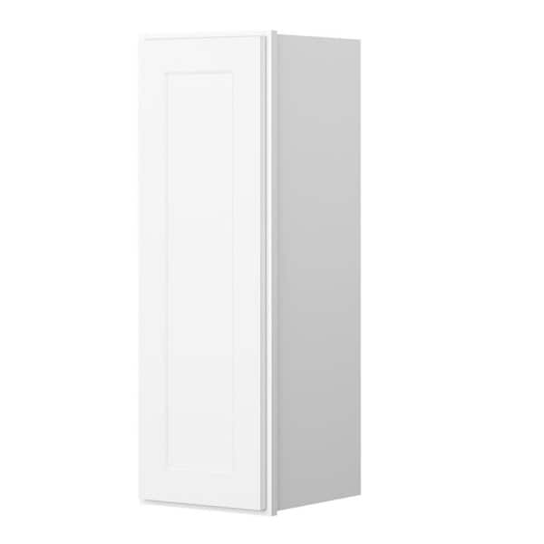 HOMEIBRO 12 in. W x 12 in. D x 30 in. H in Shaker White Plywood Ready to Assemble Wall Cabinet 1-Door 2-Shelves Kitchen Cabinet