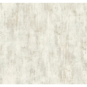 White and Neutral Concrete Patina Paper Unpasted Matte Wallpaper (27 in. x 27 ft.)