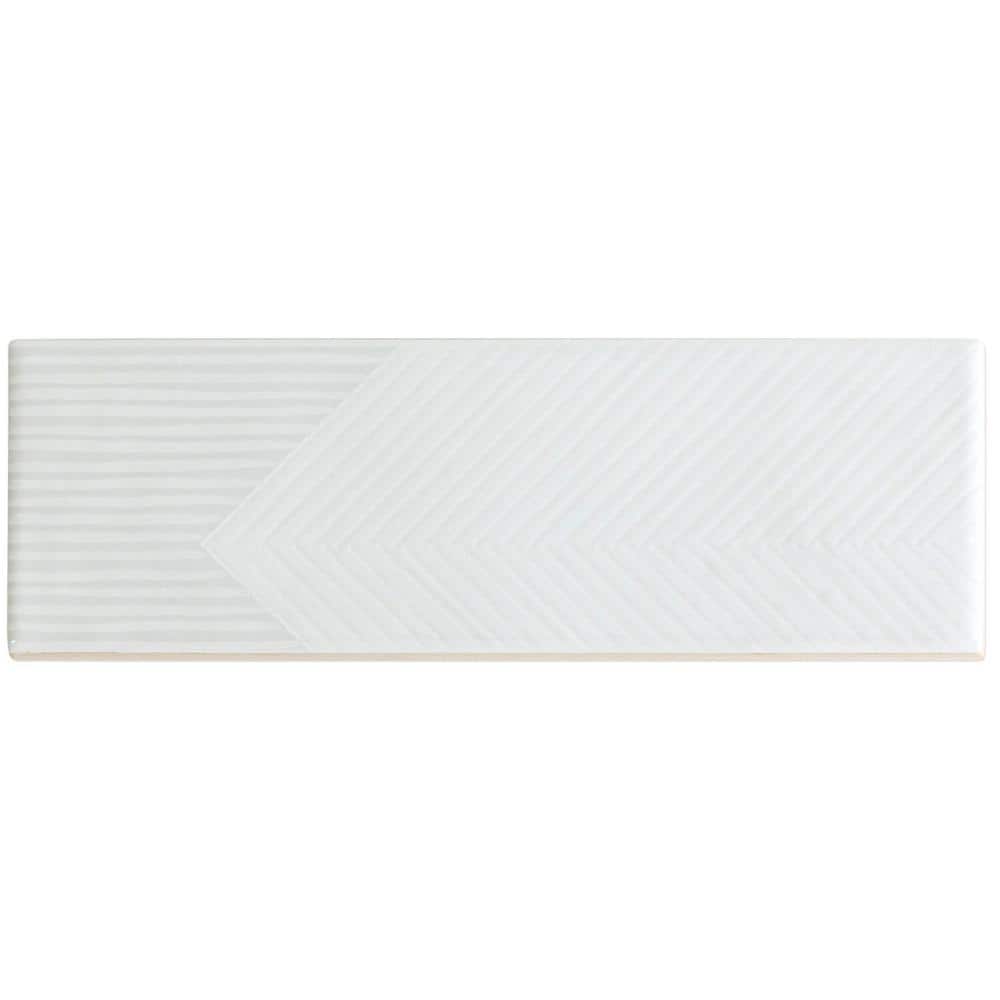 Archer White 2" x 8" Polished Ceramic Subway Wall Tile