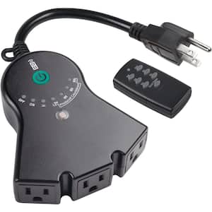 15Amp Chronologic 480 min. Outdoor Dusk to Dawn Light Sensor with 100 ft. Range Remote Control & 3 Grounded in Black