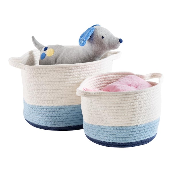 Honey-Can-Do Blue Ombre Nesting Cotton Rope Decorative Baskets (Set of 2))