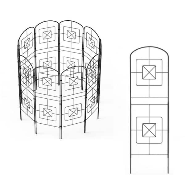 Oyezvary 38 in. Rustproof Metal Garden Fence 10-Pack Decorative Animal Barrier Arched Panels Easy Assembly for Yard Patio Edging