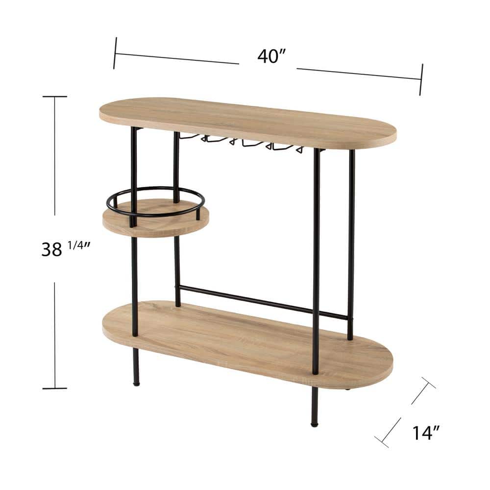 Scale reference of wine bar table dimensions.