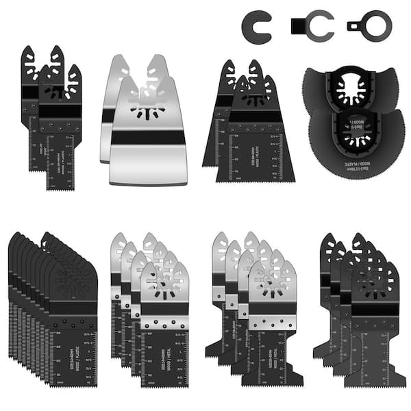 30-Piece Oscillating Tool Blades Kit, Quick Release, Universal Fit Assorted Multitool Saw Blades for Wood and Metal