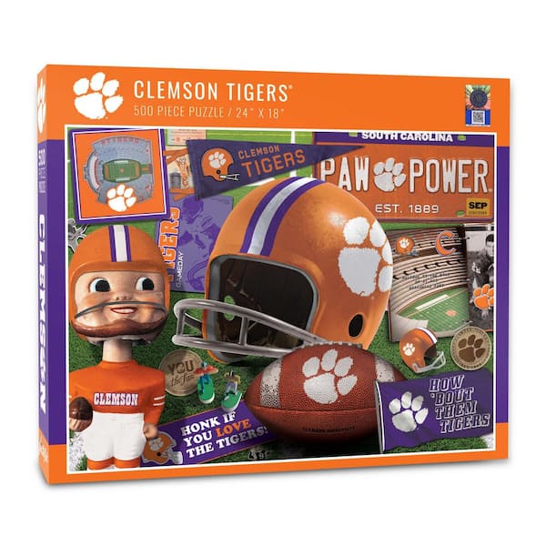 YouTheFan NCAA Clemson Tigers Retro Series Puzzle (500-Pieces) 0950110 ...