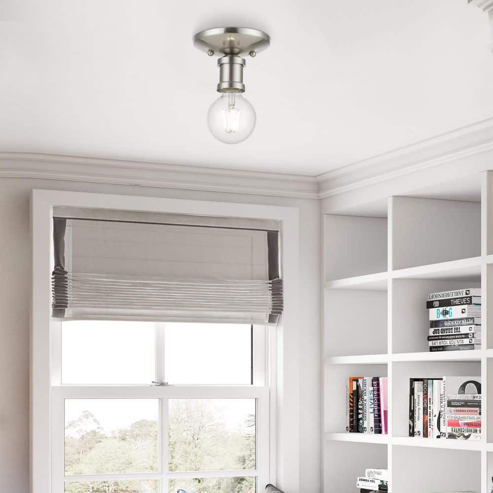Lansdale Brushed Nickel Single Light Indoor/Outdoor Flush Mount