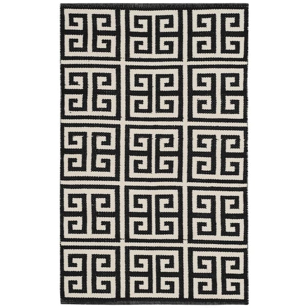 SAFAVIEH Montauk Black/Ivory 3 ft. x 4 ft. Floral Geometric Area Rug