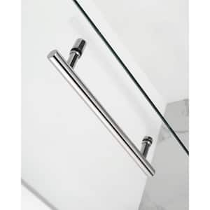 Kinkade 33.75 - 34.25 in. W x 72 in. H Frameless Hinged Shower Door with StarCast Clear Glass in Chrome