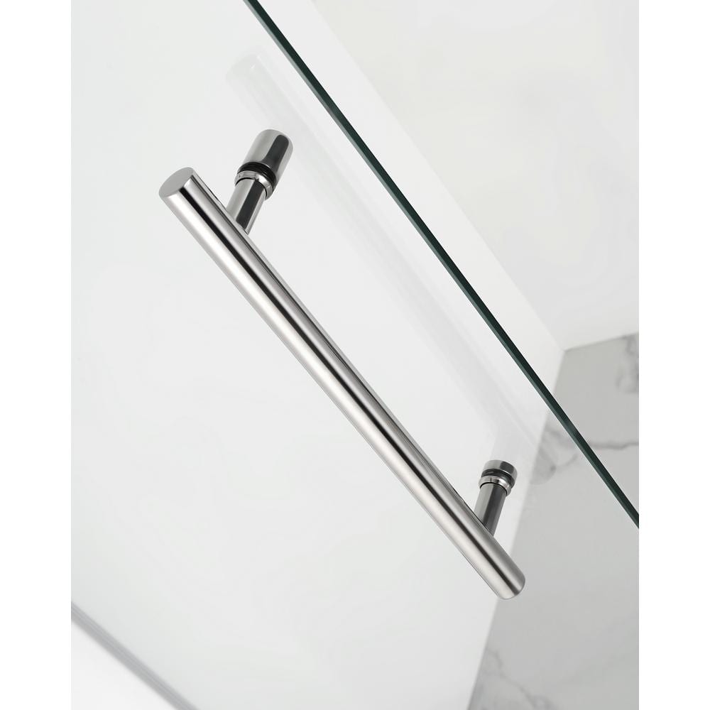 Merrick GS 42" x 72" Frameless Chrome Hinged Shower Door with Clear Tempered Glass