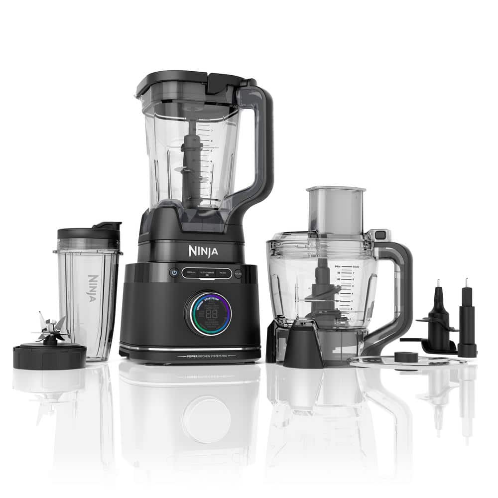 Detect Kitchen System Power 72 oz. 10-Speed Black Blender Plus Processor Pro with Blend Sense Technology