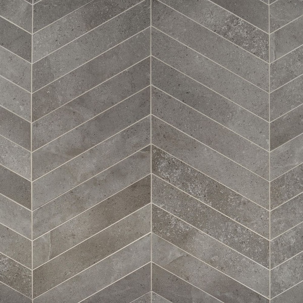 Ivy Hill Tile Iris Chevron Fossil 3.93 in. x 20.86 in. Matte Porcelain Floor and Wall Tile (6.71 sq. ft./Case)