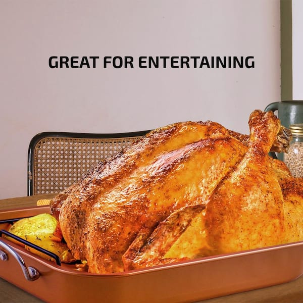 3 Piece Non Stick Baking Roasting Cooking Trays Set Oven Dish