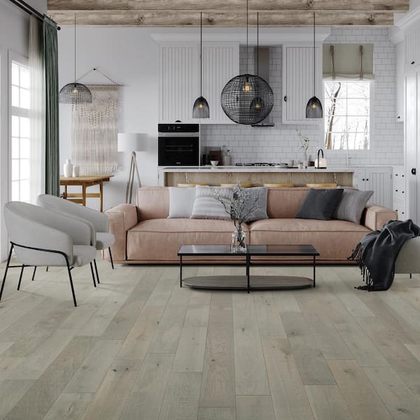 Malibu Wide Plank Pebble Beach French Oak 3/4 in. T x 5 in. W Distressed Solid Hardwood Flooring (904.2 sq. ft./pallet)