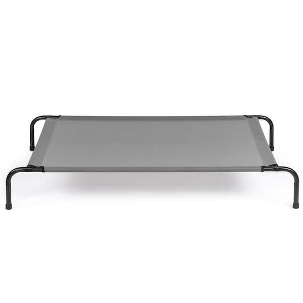 Small Black and White Mesh Top Iron Frame Outdoor Dog Bed