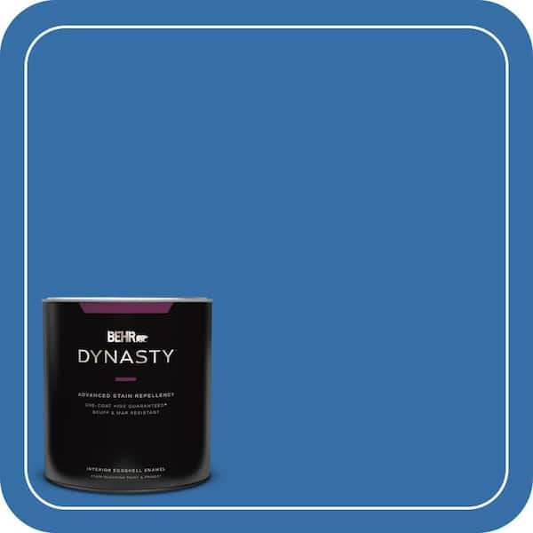 BEHR DYNASTY 1 qt. #P520-6 Mega Blue One-Coat Hide Eggshell Enamel Interior Stain-Blocking Paint & Primer