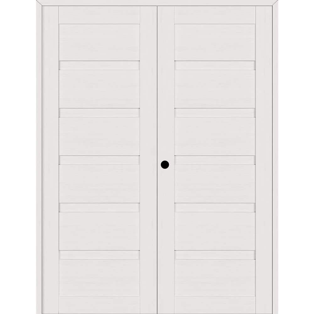Louver 72 in. x 79.375 in. Right Active Snow White Wood Composite Double Prehung Interior Door price history on PriceWatchPro