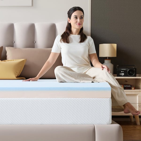 Twolike 3 in. Full Size Memory Foam Mattress Topper- Enhances Comfort and Deep Sleep