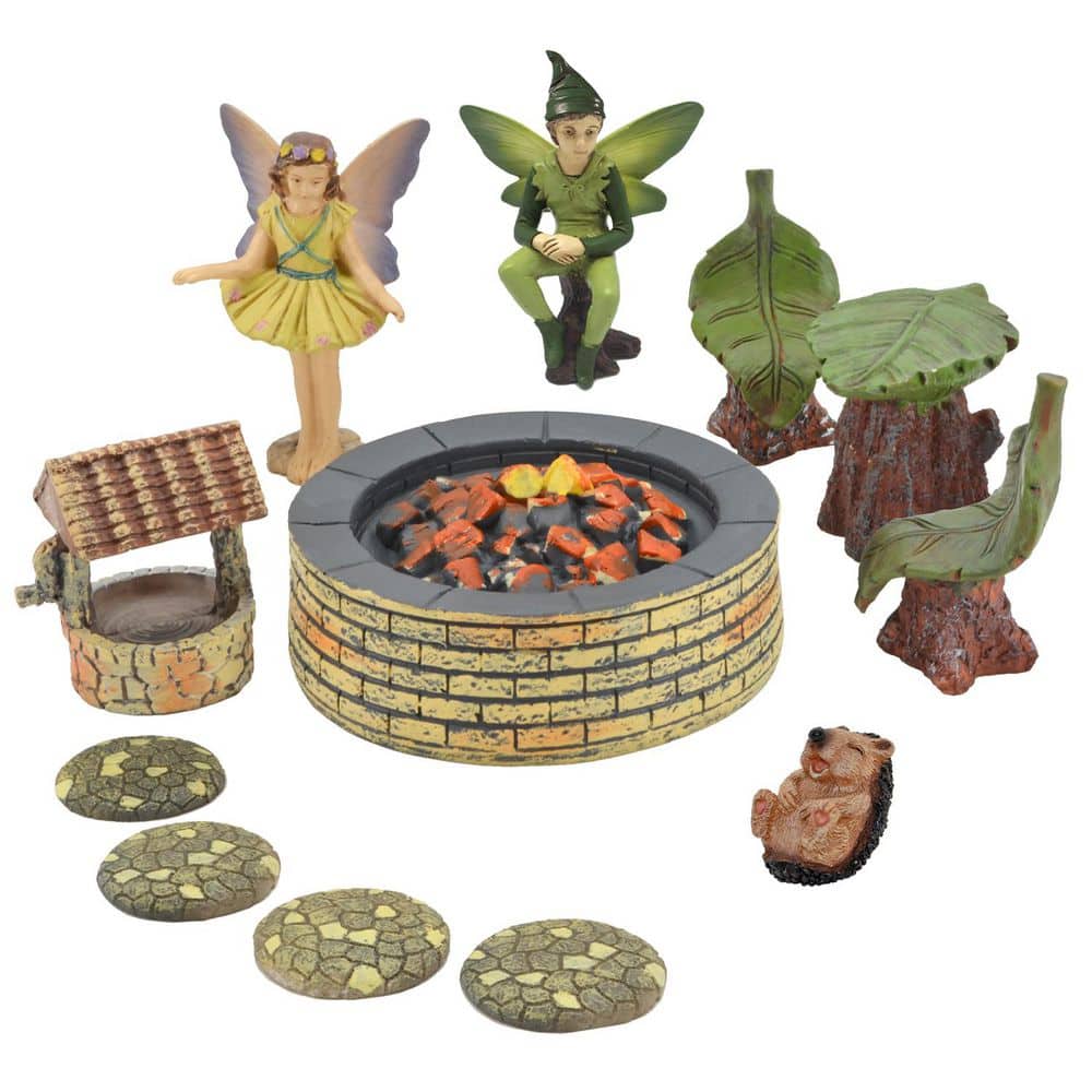 Pleasant Afternoon Polyresin Fairy Garden Kit (12-Piece)