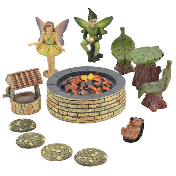 Arcadia Garden Products Pleasant Afternoon Polyresin Fairy Garden Kit (12-Piece)