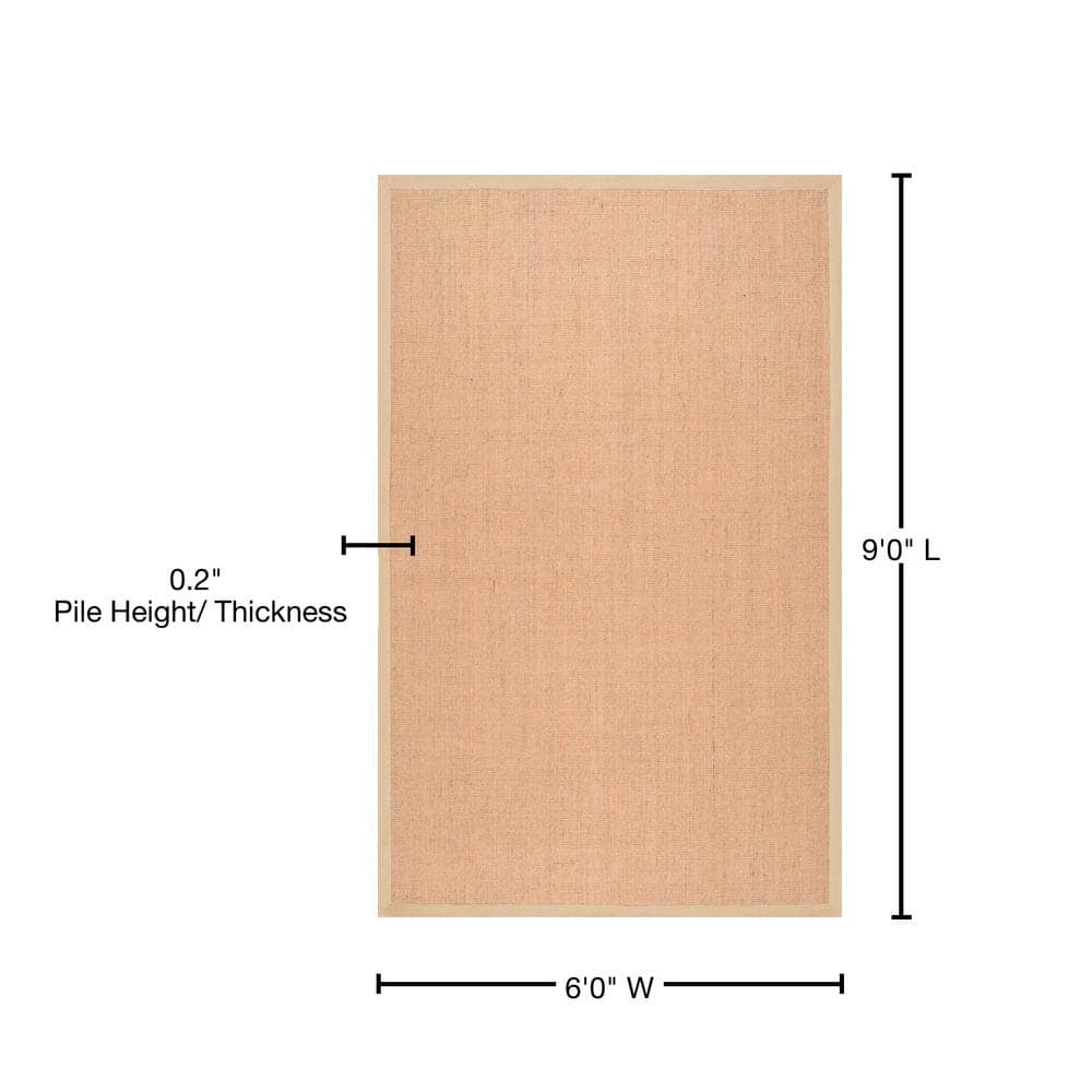 Beige Flat Woven Reversible Cotton 6' x 9' Area Rug