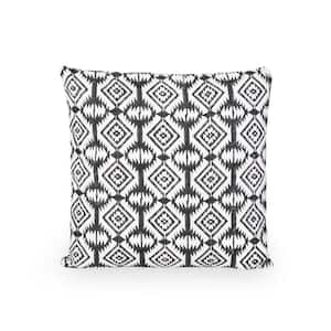 Girvan Modern Black Handcrafted Fabric 18 in. x 18 in. Throw Pillow