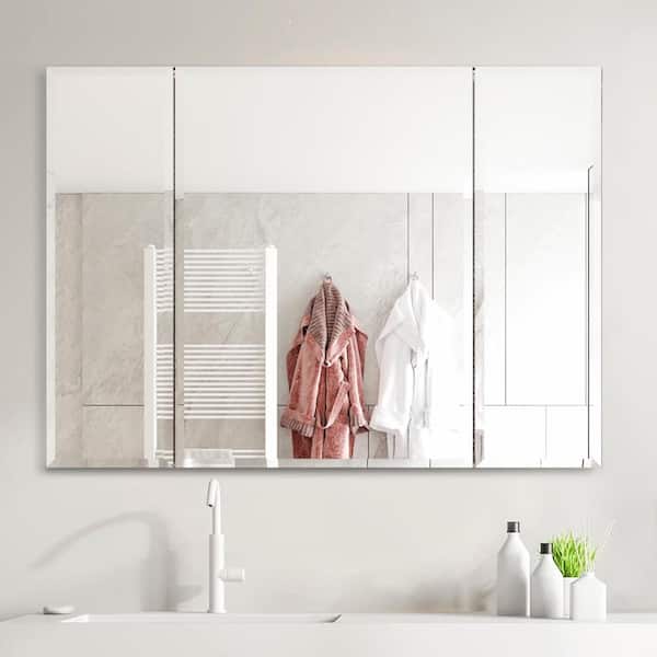 Cesicia Recessed/Surface Mount 36 in. W x 26 in. H Rectangular Aluminum Medicine Cabinet with Mirror and Adjustable Shelf