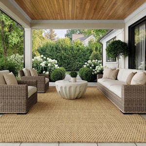 Courtyard Jute 9 ft. x 12 ft. All-over design Contemporary Area Rug